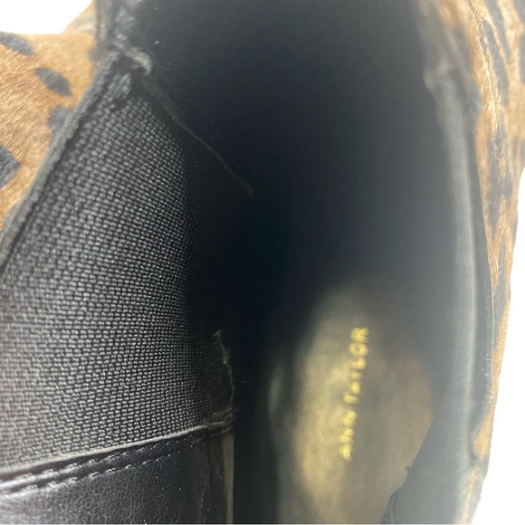 GORGEOUS Ann Taylor Jocelyn Leopard Real Calf Hair Pull On Ankle Booties Sz 9.5M - Picture 4 of 9